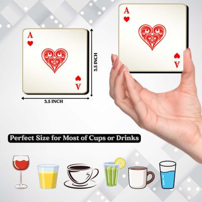 Playing Cards Coaster Set of 4 for Tea Cups, Coffee Mugs and Glasses | Home and Office Table Decor